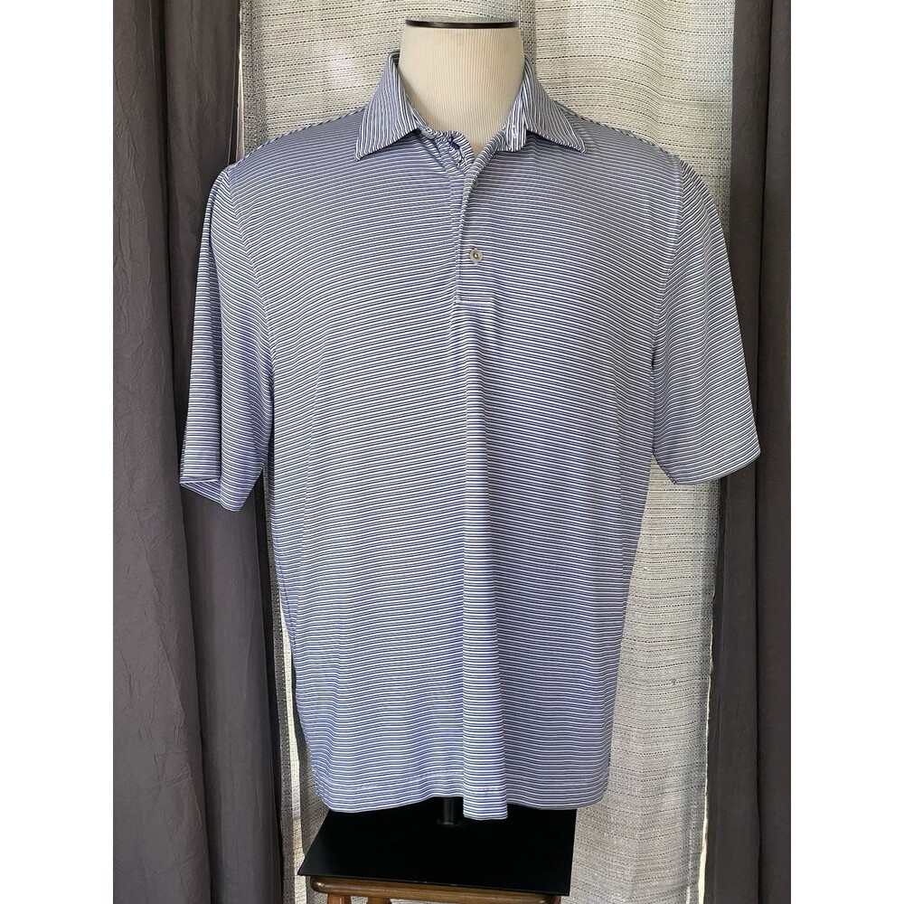 Bobby Jones X-H2O Performance Collection Polo Men’s Lg Striped  Short Sleeve